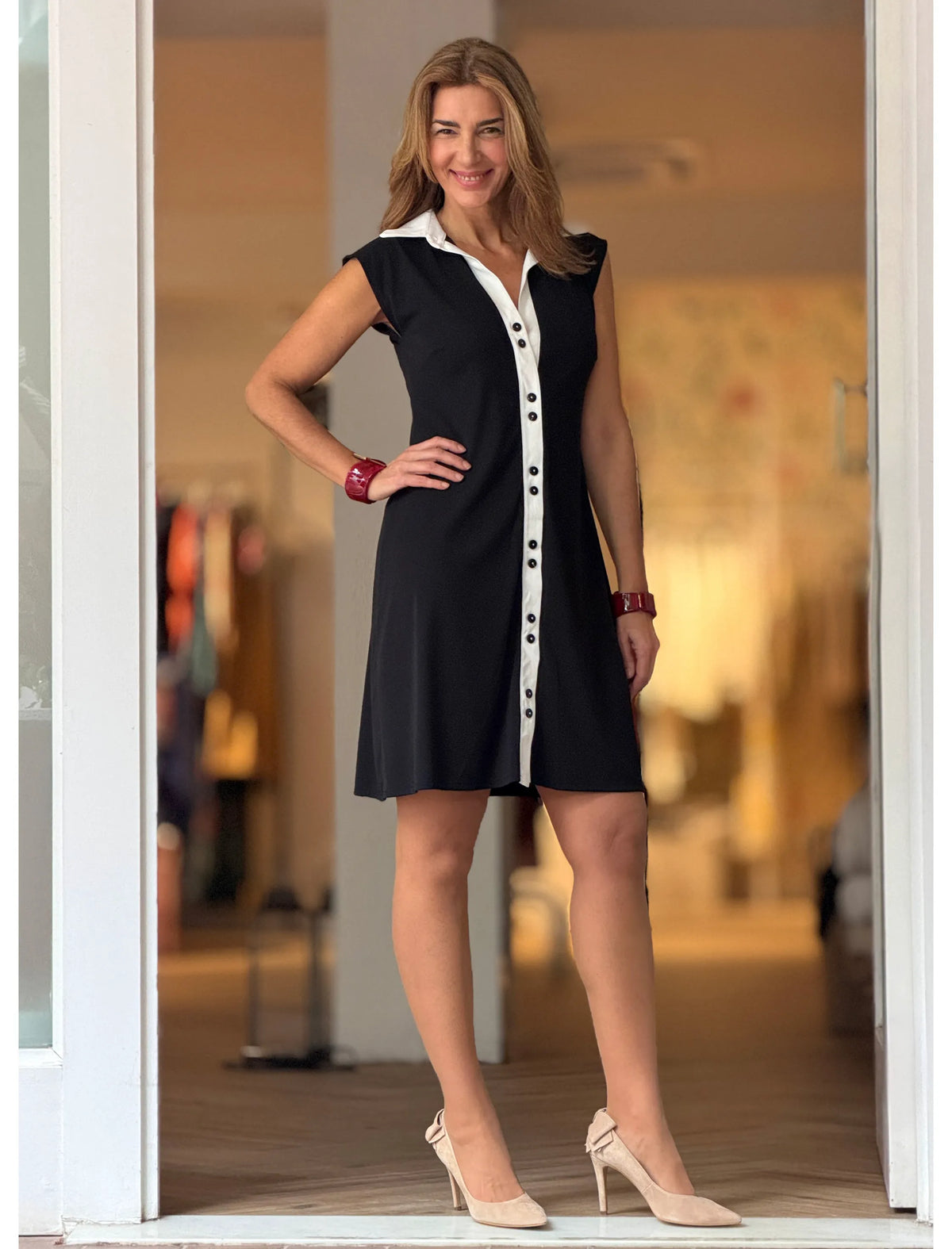 Vestido negro y blanco Valerie