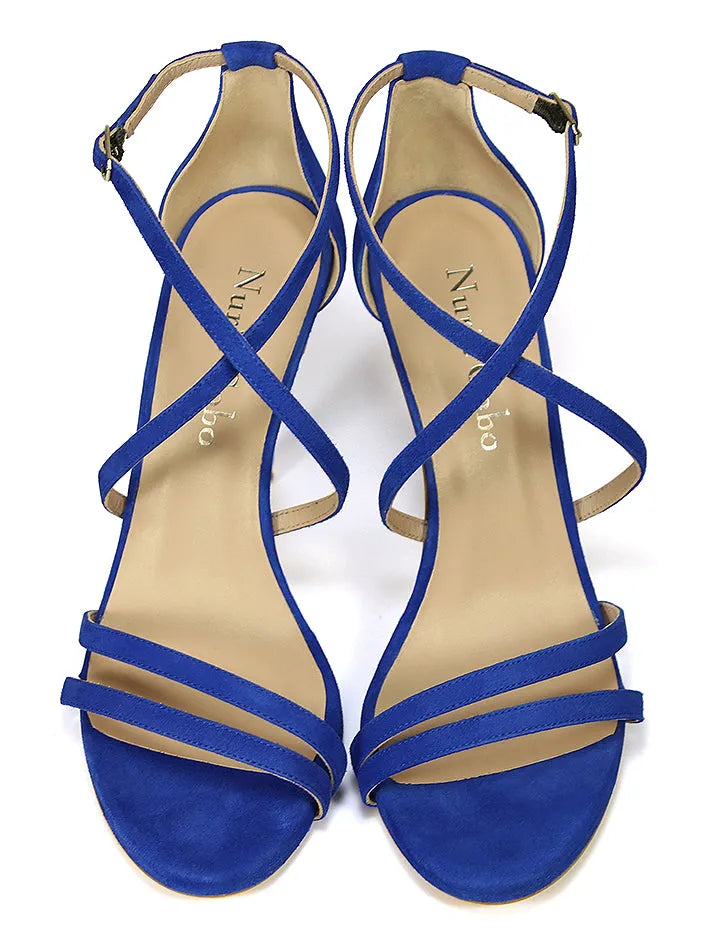 Sandalia cruzada chic azul