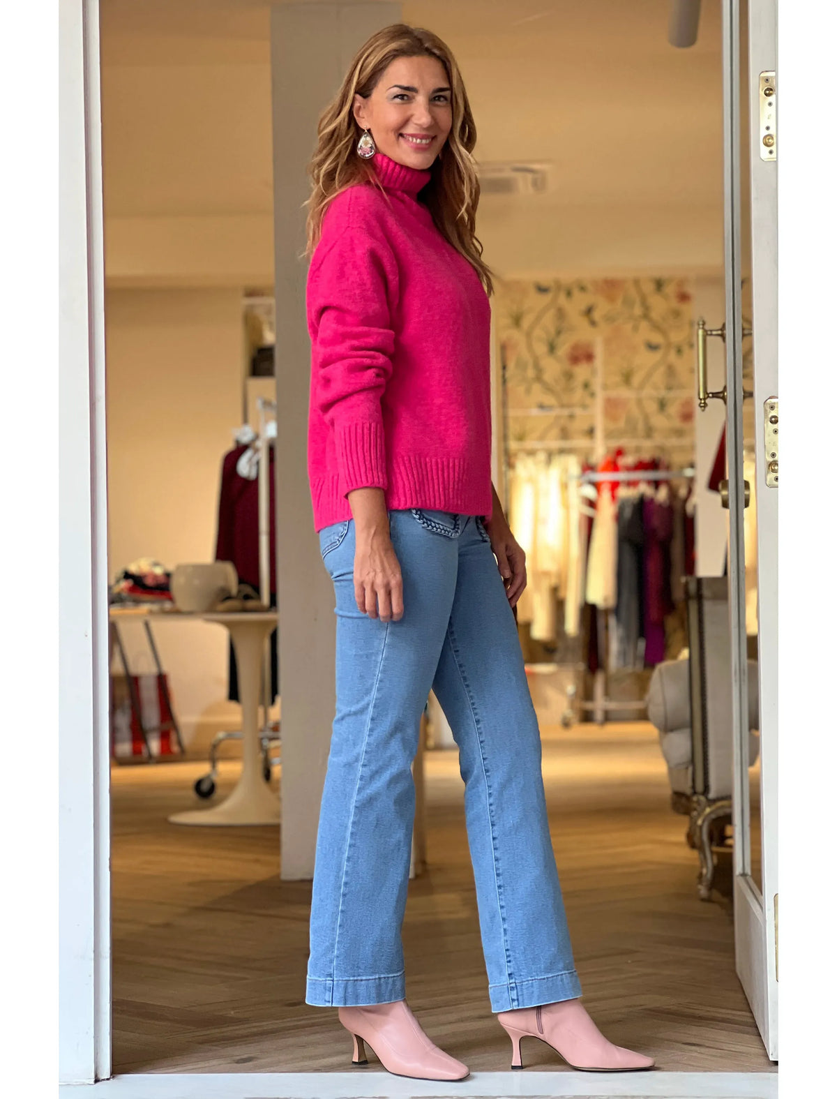 Pantalón vaquero bolsillos trenzados