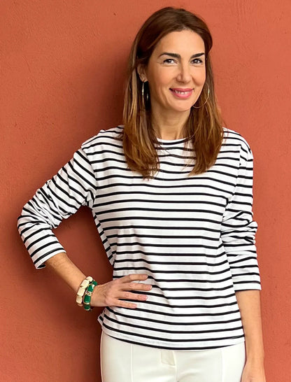 Camiseta Marinera Muy Chic blanca negra