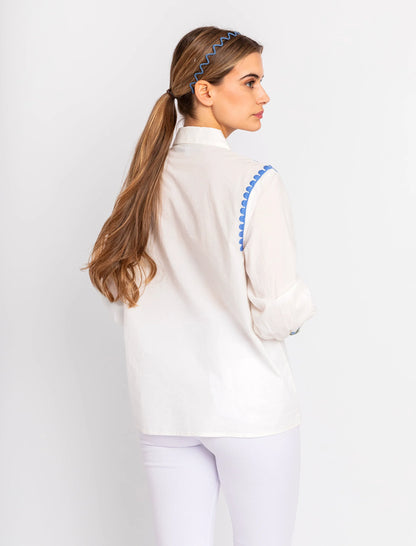 Camisa bordada azul