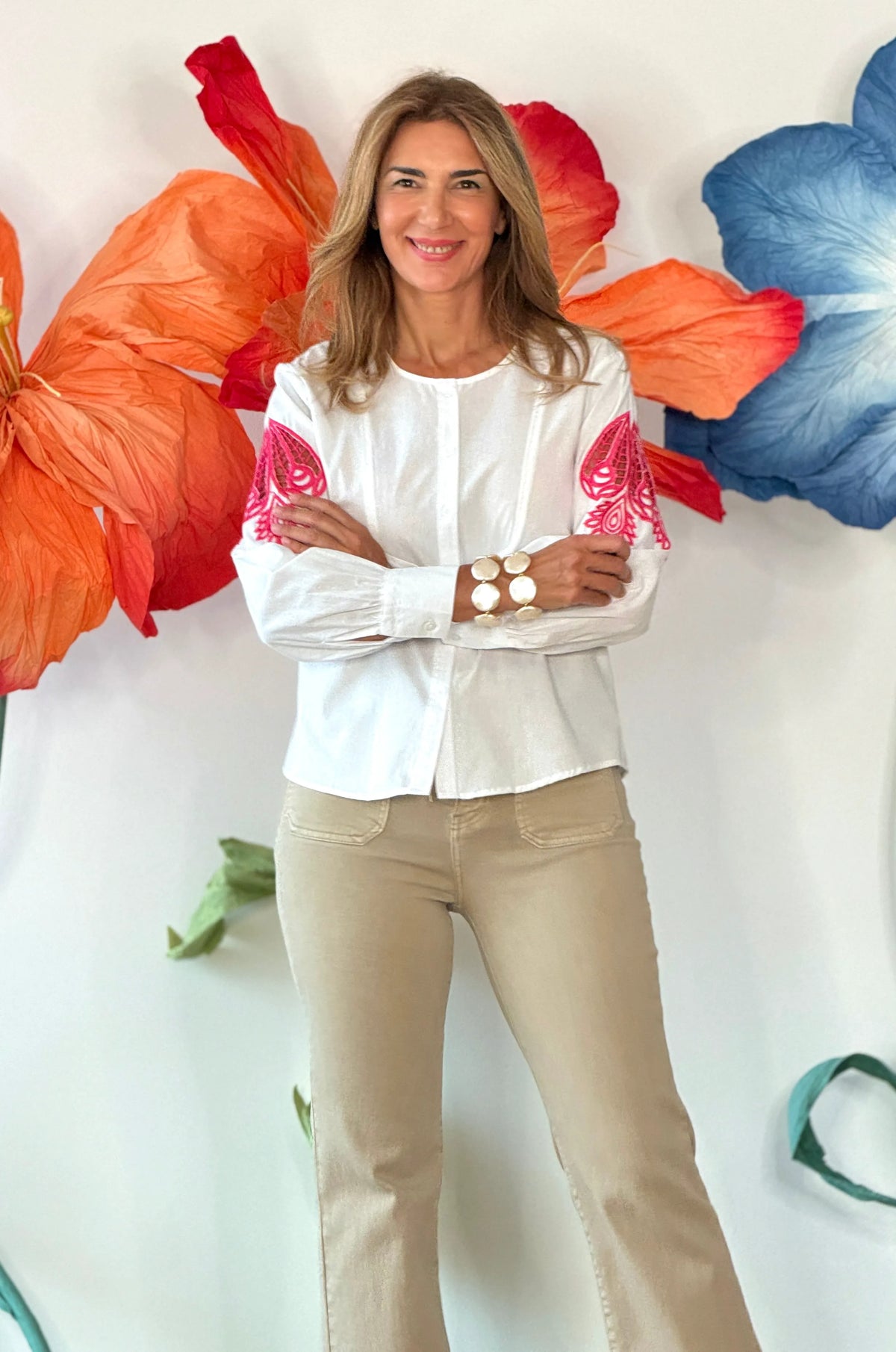 Camisa blanca artesana chic