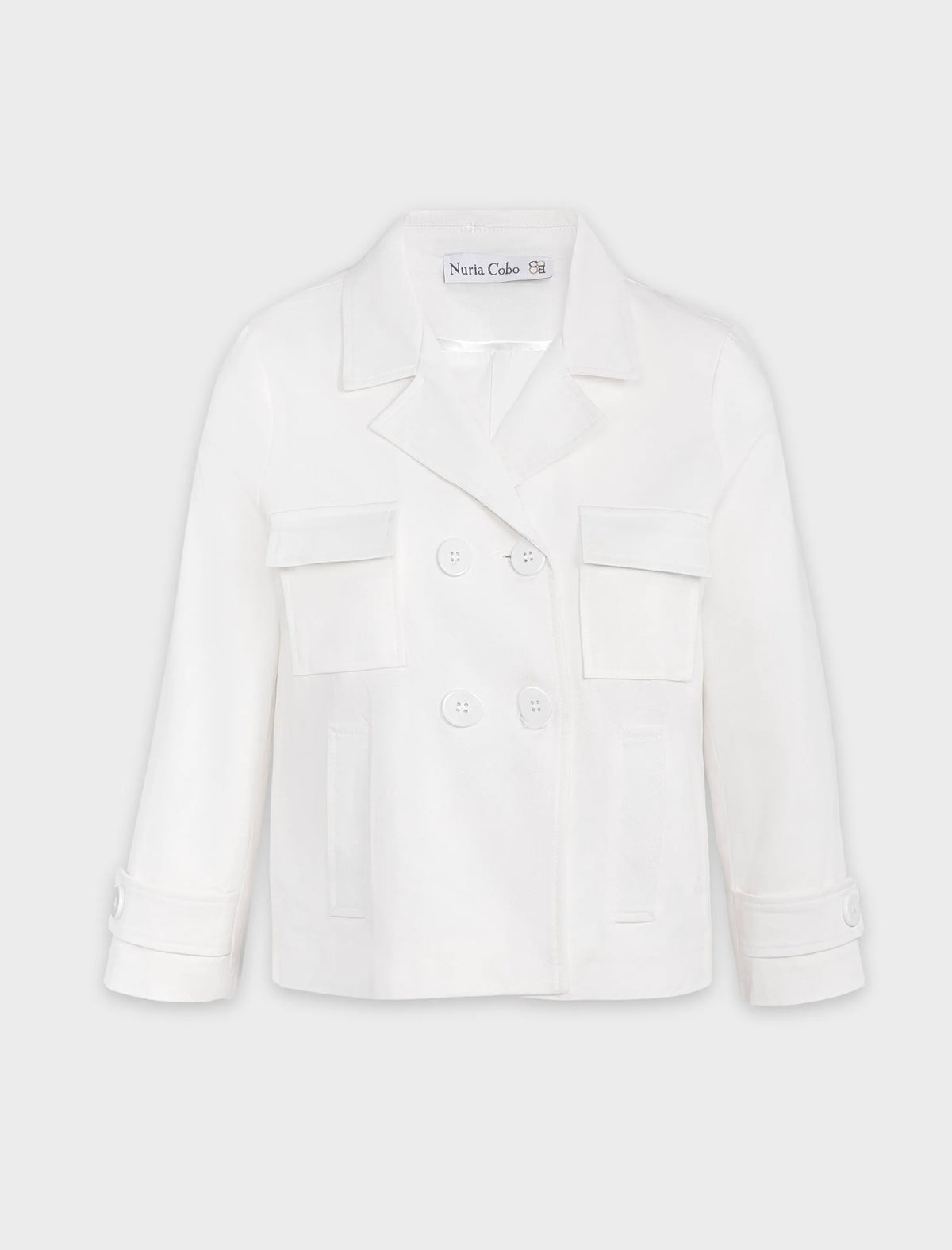 Chaqueta blanca cruzada chic bonita