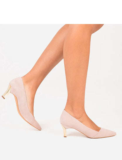 Zapato nude de tacón medio Aguamarina