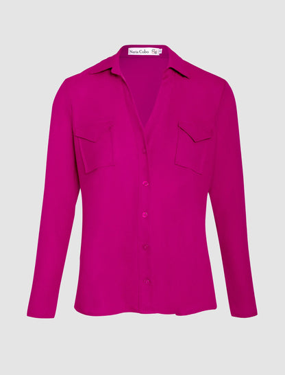 Camisa buganvilla de mujer polo de bolsillos