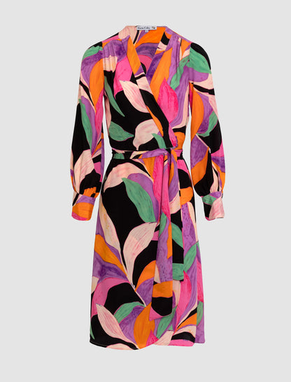 Vestido fluido floral negro