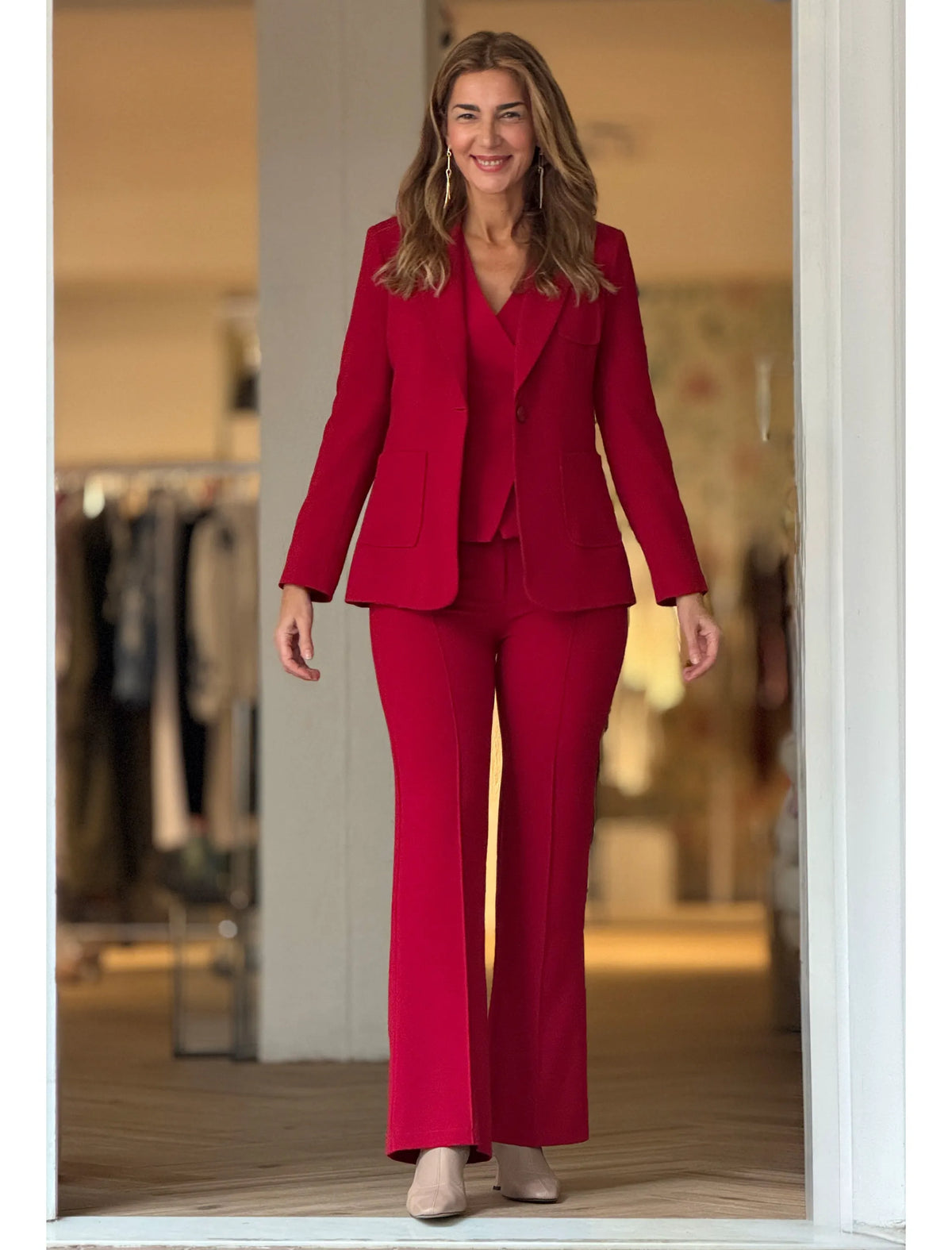 Chaqueta blazer chic marsala