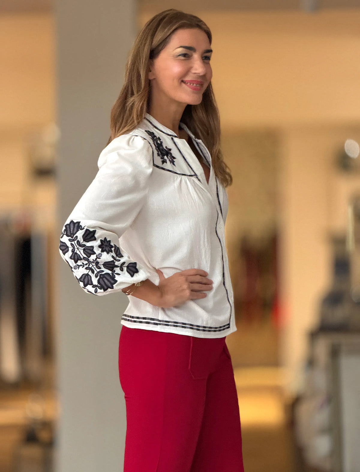 Camisa bordada Celine