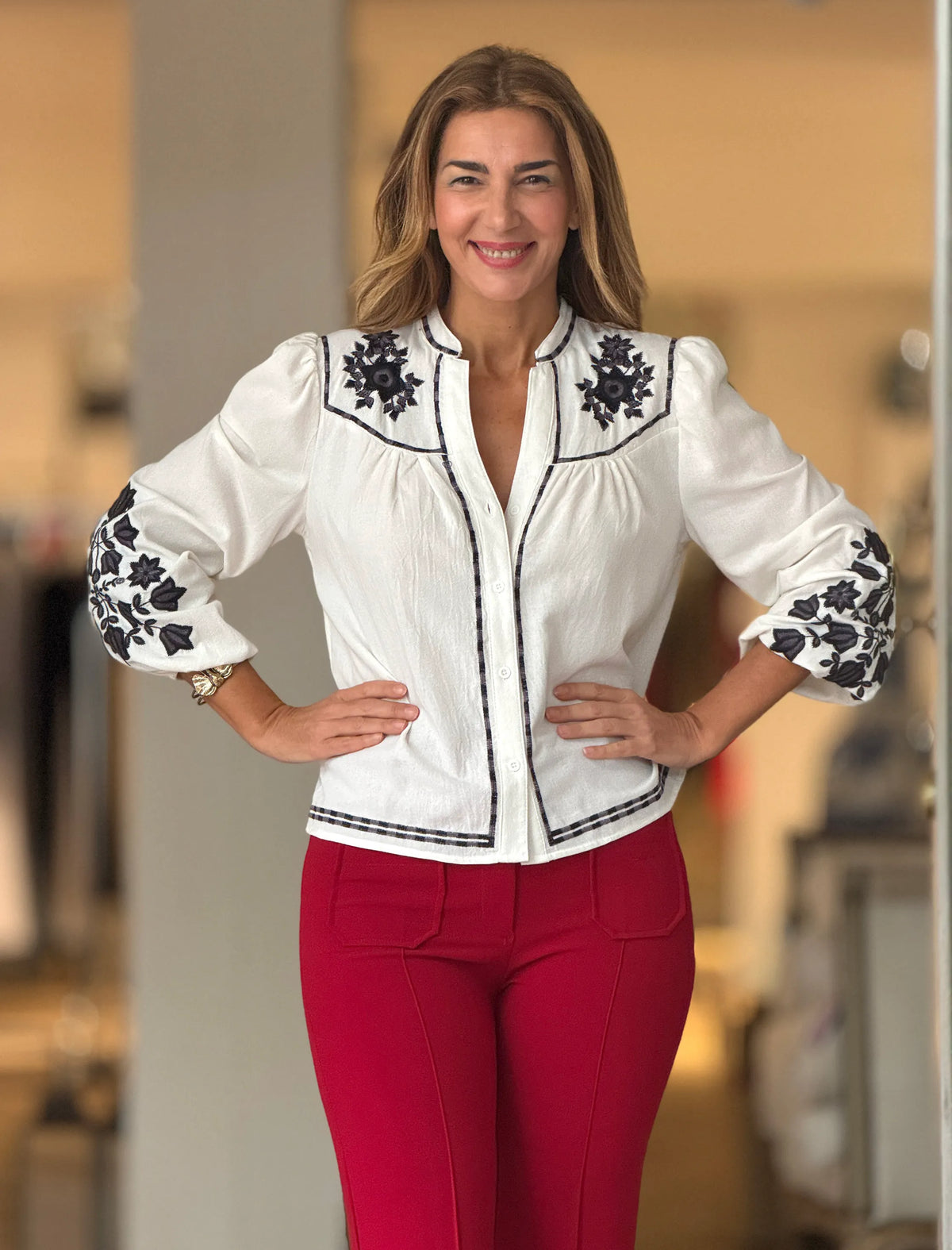 Camisa bordada Celine