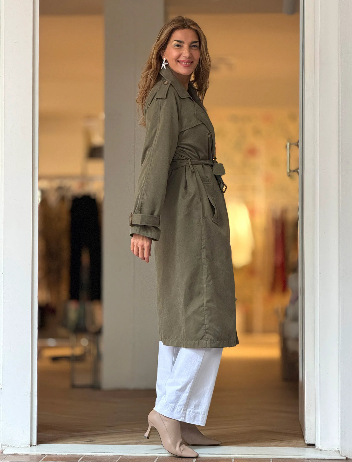 Trench gabardina chic caqui