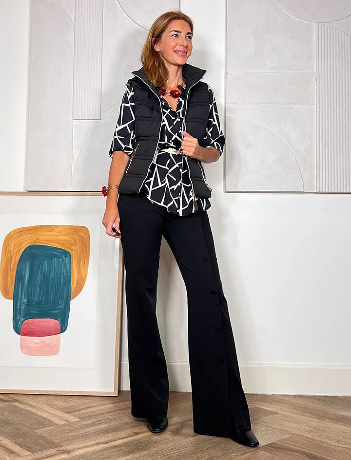 Camisa reversible Ines blanca y negra