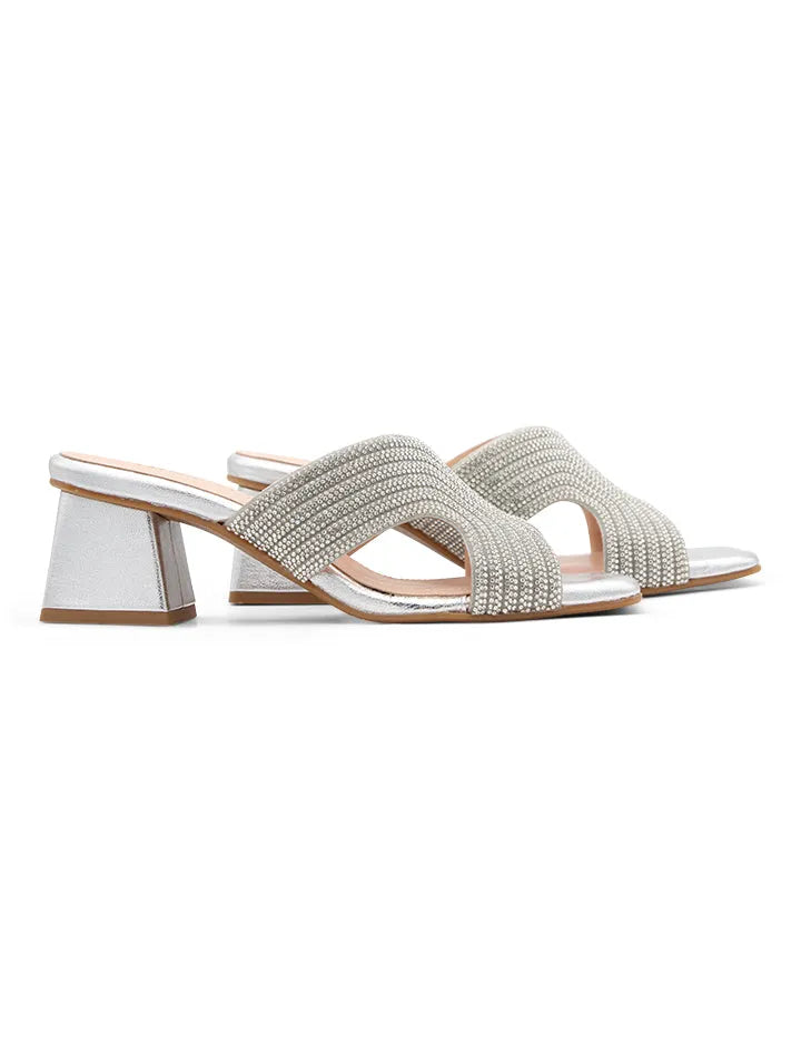 SANDALIA STRASS CHIC PLATA
