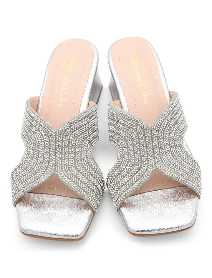 SANDALIA STRASS CHIC PLATA