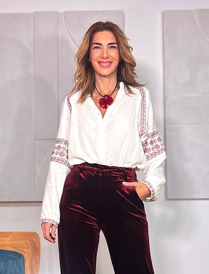 Camisa bordada Alexandra ÚLTIMA M