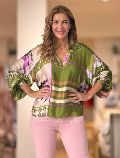 Pantalón vaquero rosa elástico