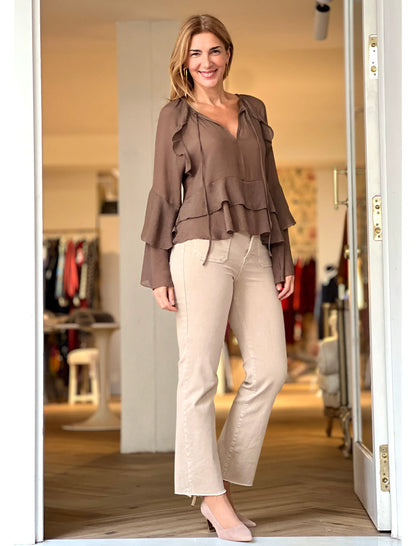 Camisa boho marrón chocolate chic