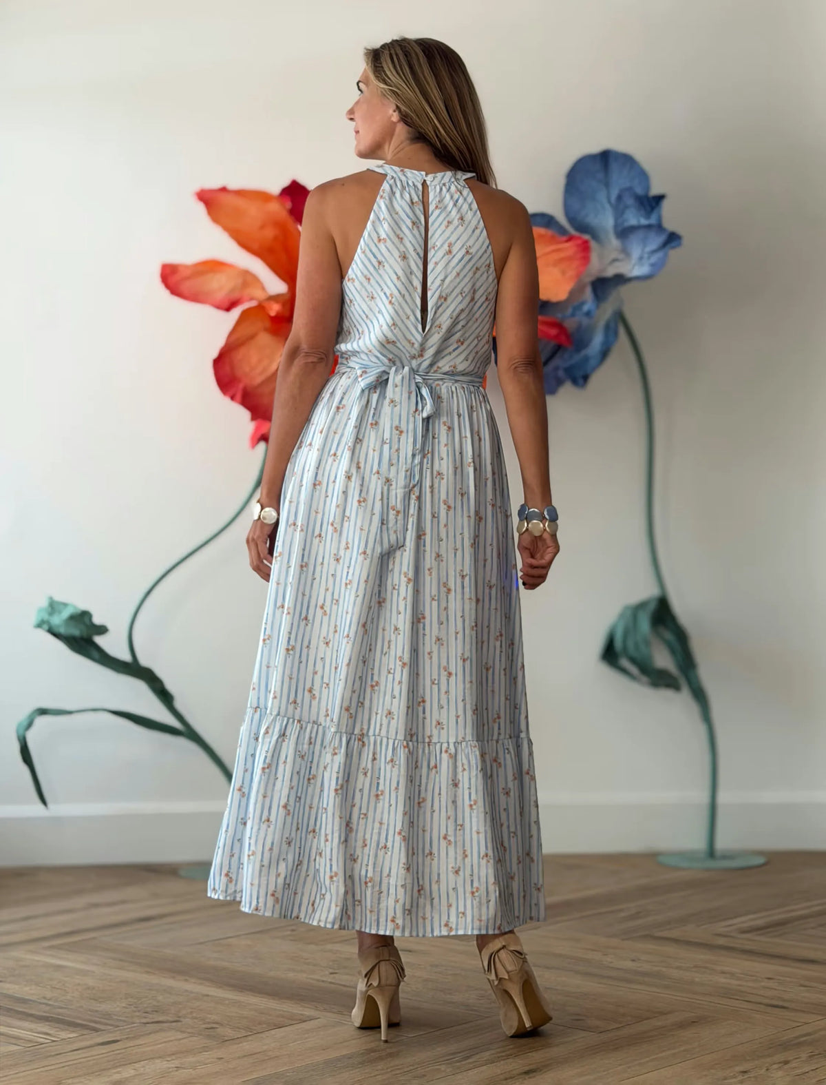 Falda larga boho romantic rosa