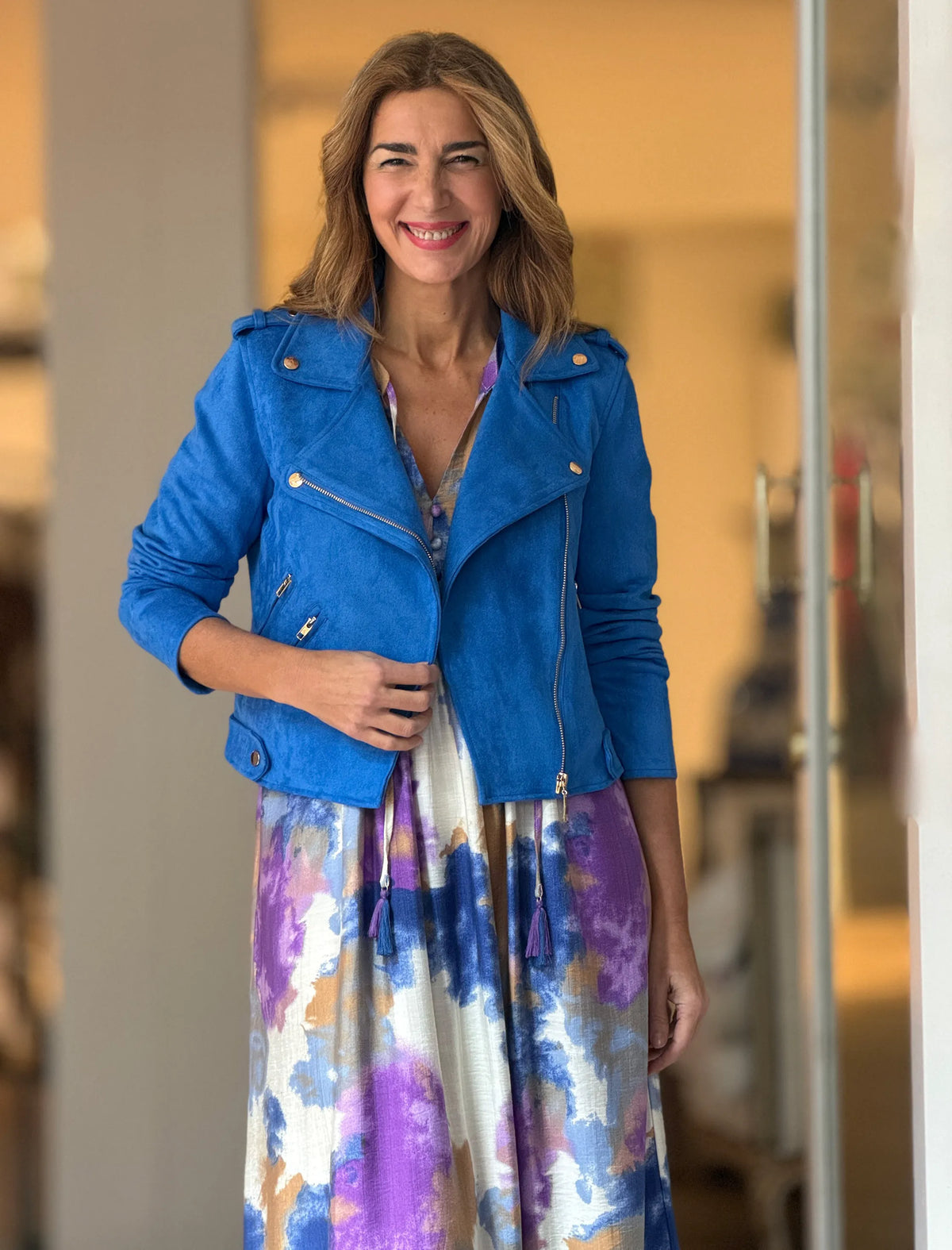 Chaqueta perfecto azul klein