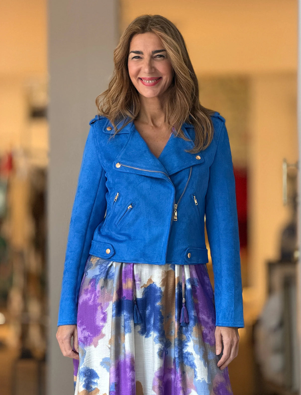 Chaqueta perfecto azul klein