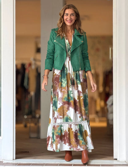 Vestido Ideal boho fluido arena