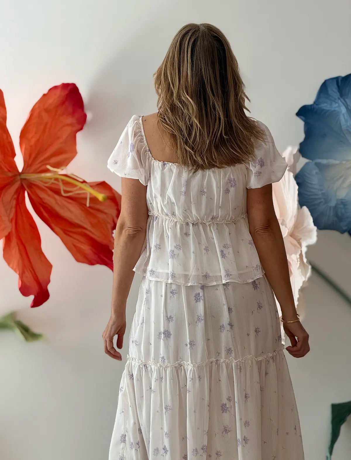 Blusa romántica gasa lila