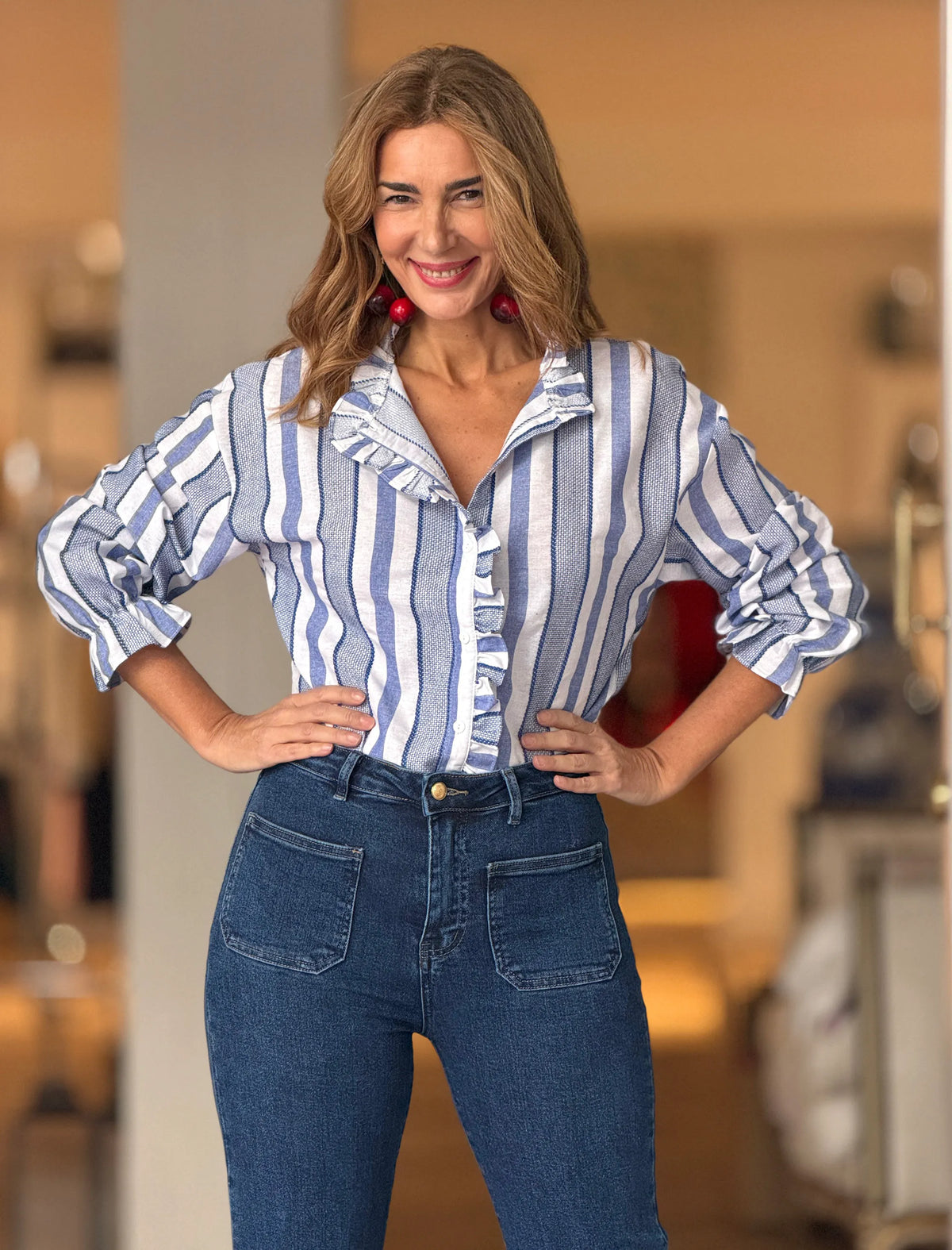 Camisa de rayas tejidas