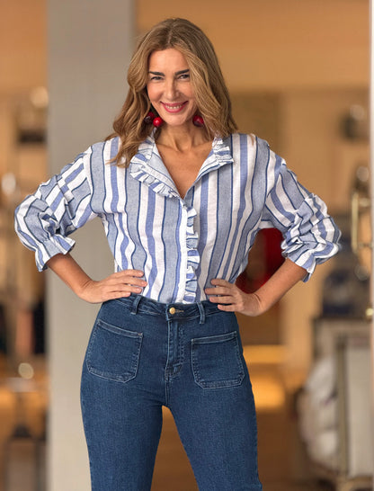 Camisa de rayas tejidas