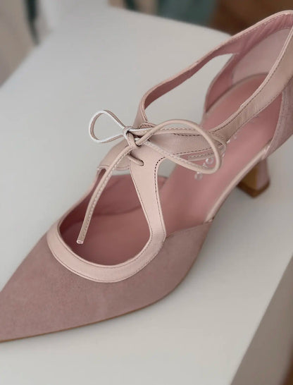 Zapato de fiesta tacón medio nude Jimena