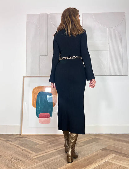Vestido pull superfavorecedor negro