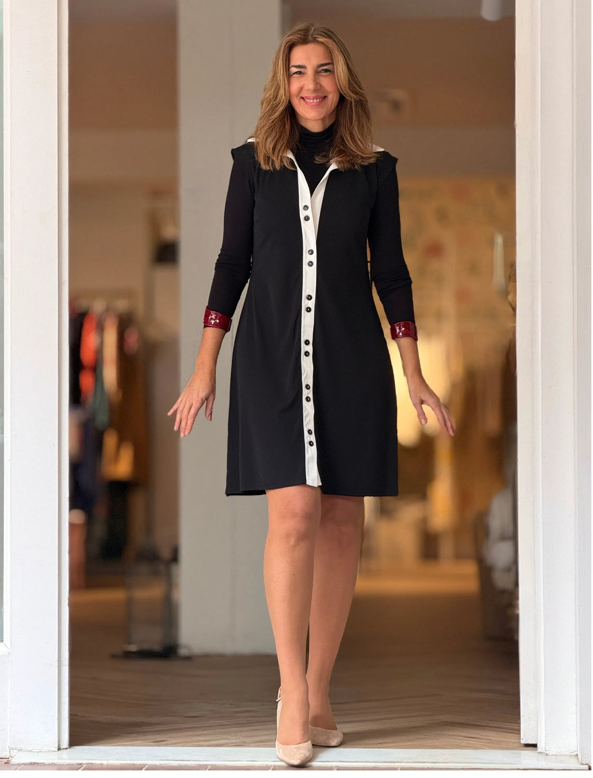 Vestido negro y blanco Valerie