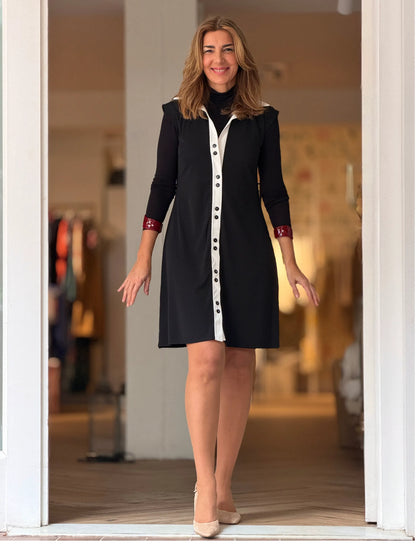 Vestido negro y blanco Valerie