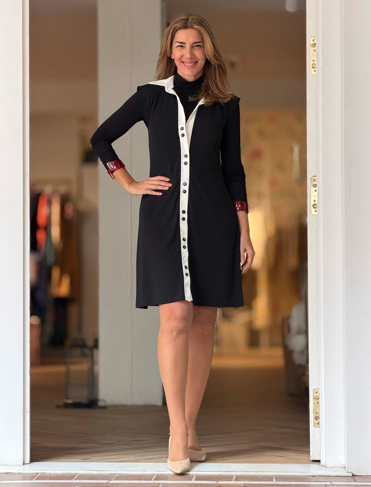 Vestido negro y blanco Valerie