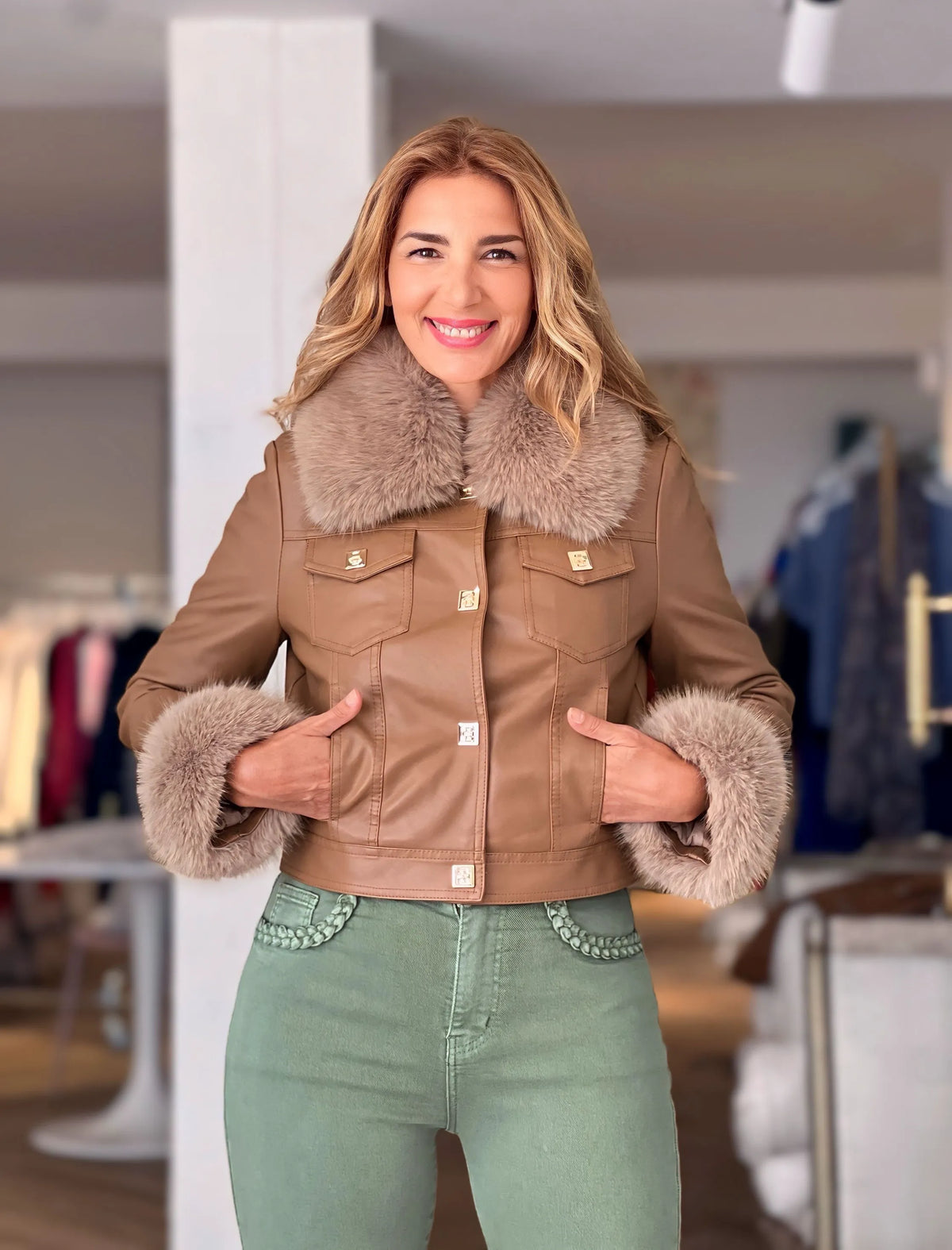 Chaqueta ideal desmontable camel