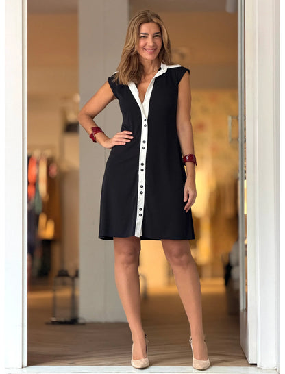 Vestido negro y blanco Valerie