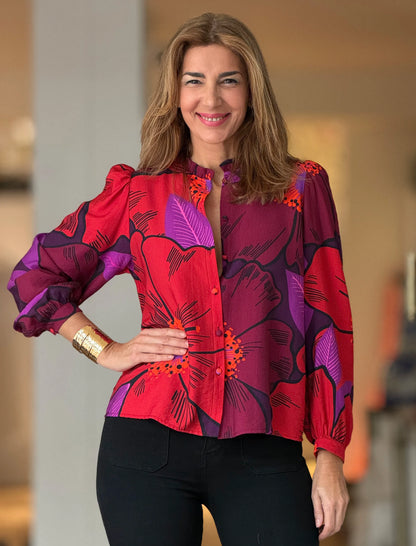 Camisa estampada fluida