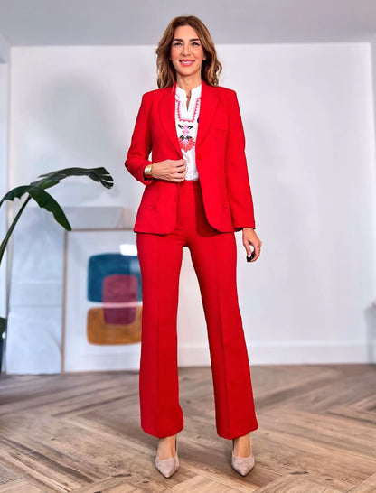 Pantalón ideal de bolsillos rojo