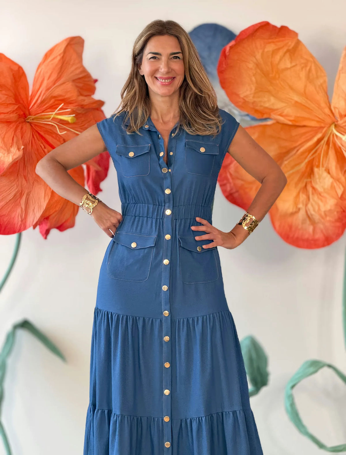 Vestido vaquero camisero chic