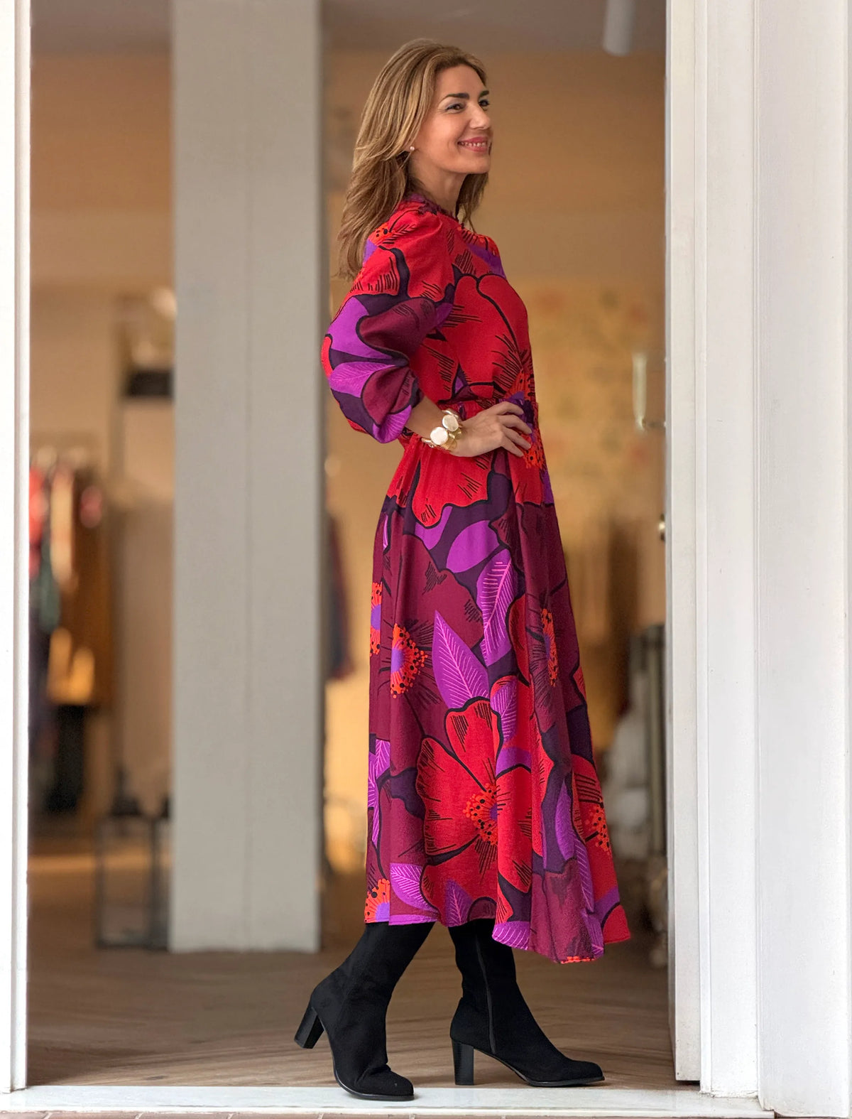 Falda estampada fluida