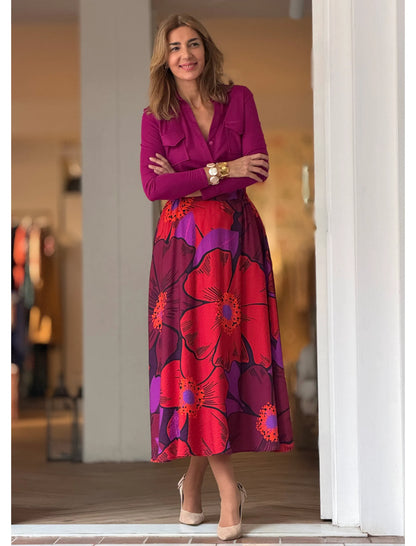 Falda estampada fluida