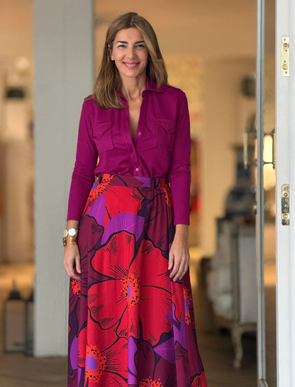 Falda estampada fluida
