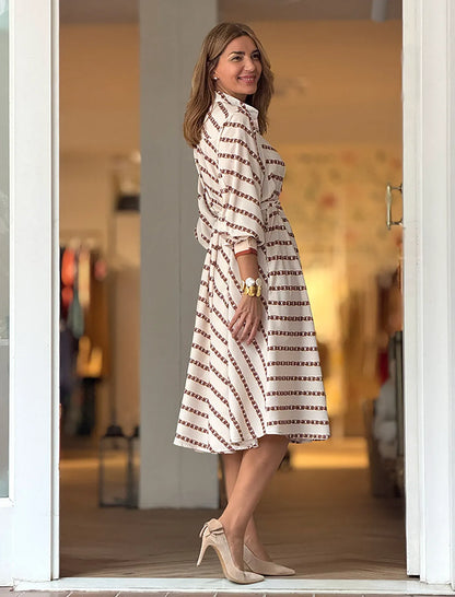 Vestido camisero elegante estampado