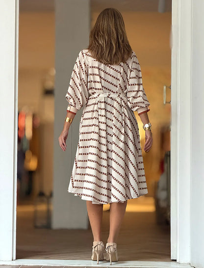 Vestido camisero elegante estampado
