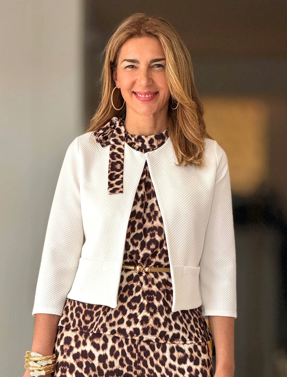 Chaqueta blanca corta piqué chic