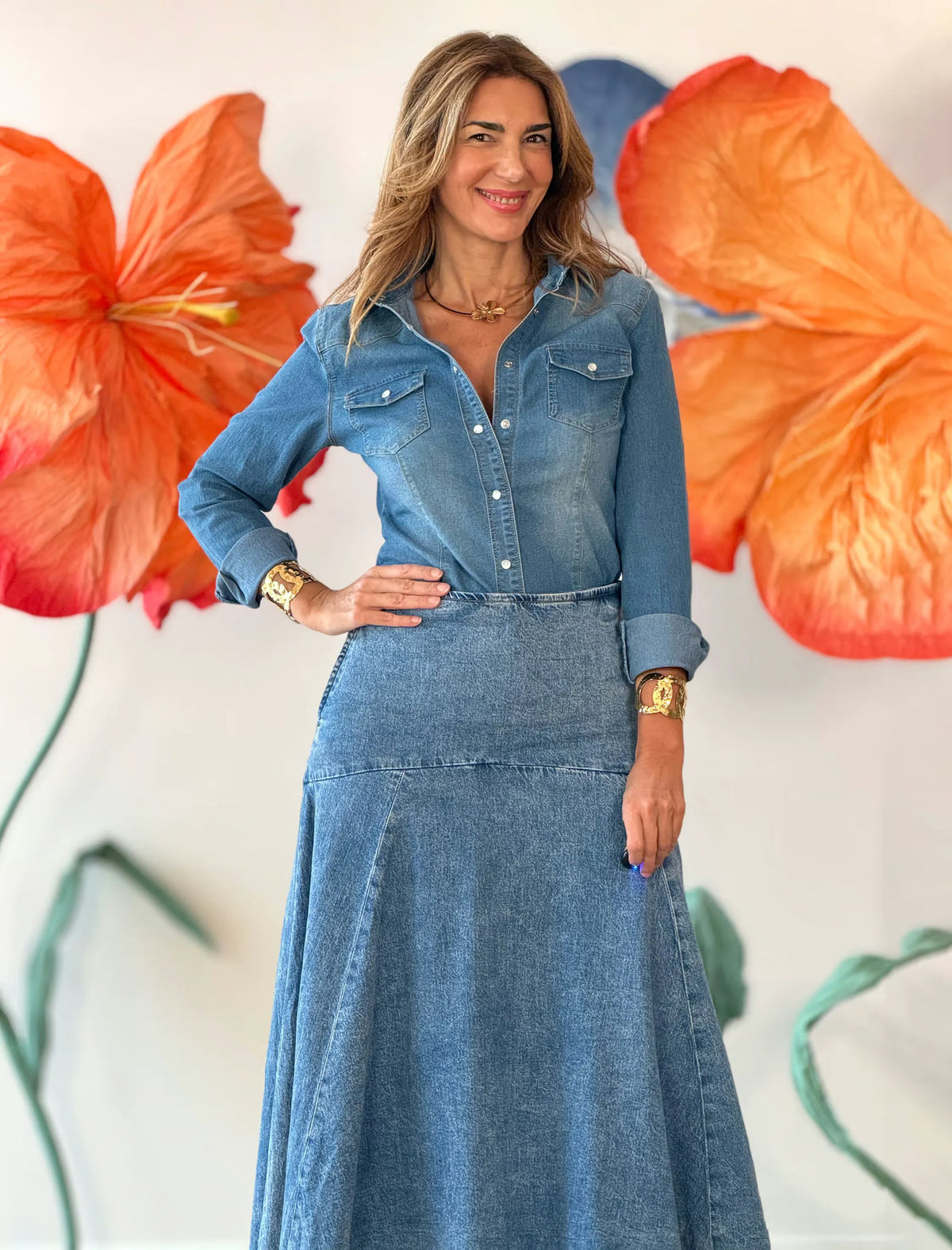 Camisa vaquera de mujer básica