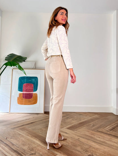 Jeans botones chic arena
