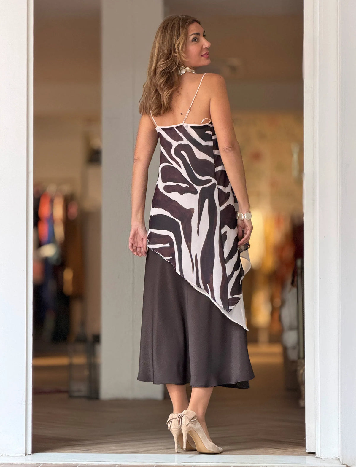 Top tirantes animal print