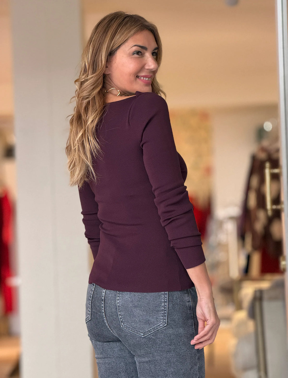 Chaqueta azul corta piqué chic