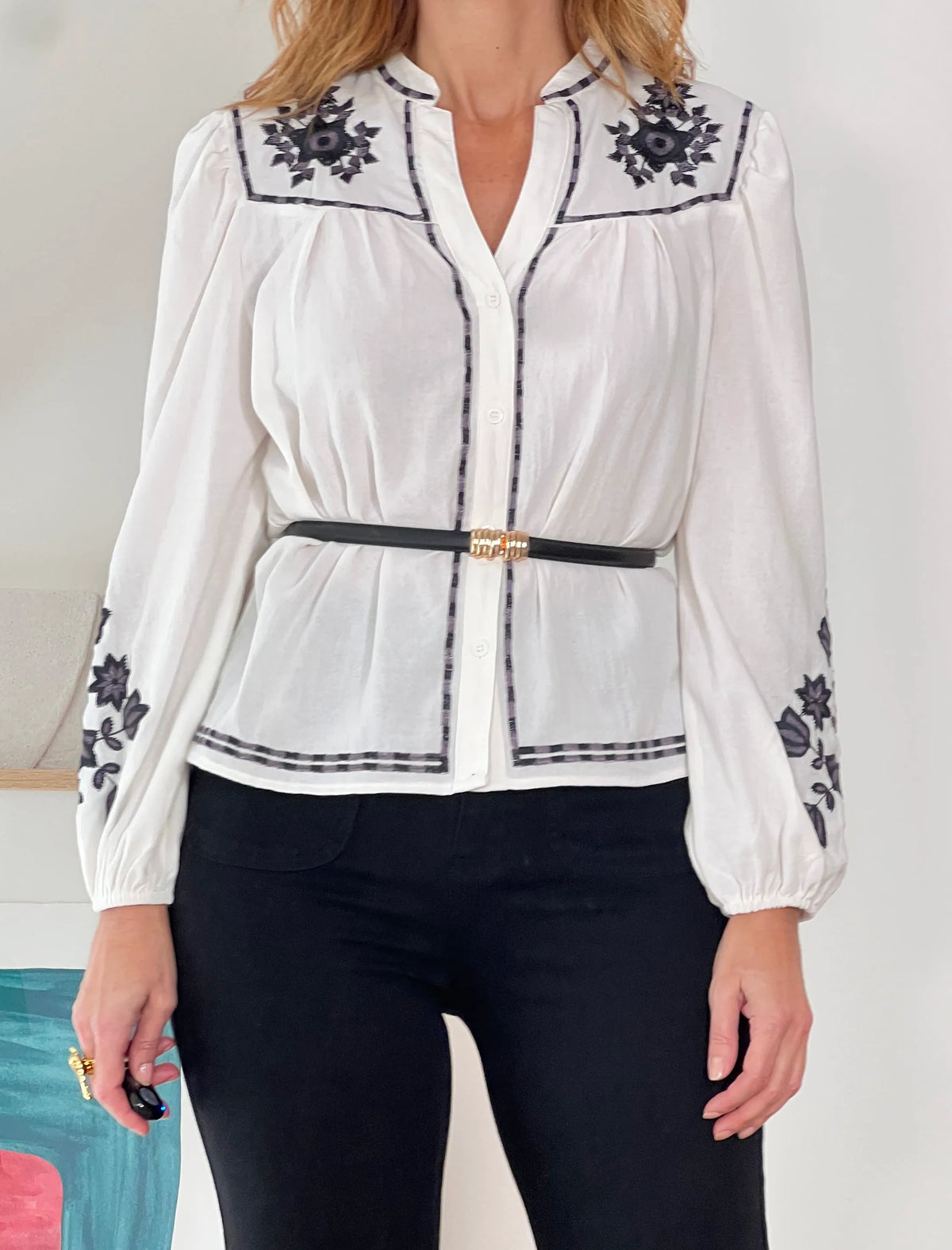 Camisa bordada Celine