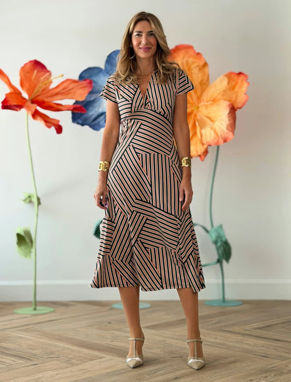 Vestido ideal midi rayas muy chic