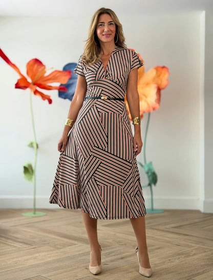 Vestido ideal midi rayas muy chic